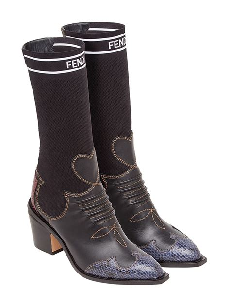 fendi patchwork cowboy boots|fendi boots for women.